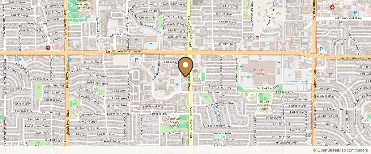 Map showing the exact location of Christina Wilson Aesthetics at 250 S Craycroft Rd Suite 490, Tucson, AZ 85711, USA