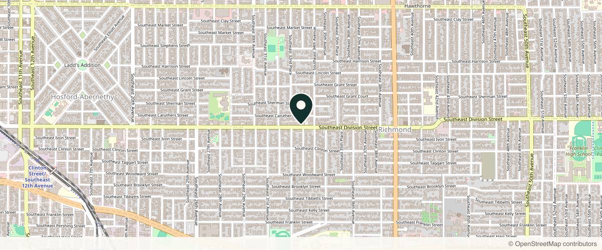 Map showing the exact location of Chrysalis Aesthetics at 3339 SE Division St Ste C, Portland, OR 97202, USA