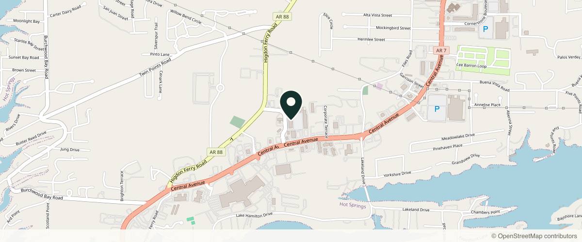 Map showing the exact location of Chrysalis Day Spa & Med Spa at 4332 Central Ave, Hot Springs, AR 71913, USA