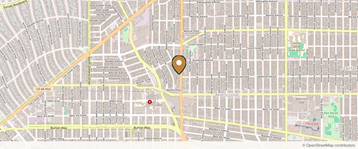 Map showing the exact location of Cienega Medical at 375 N La Cienega Blvd, Los Angeles, CA 90048, USA