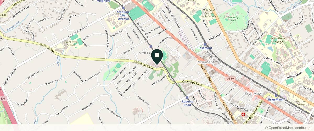 Map showing the exact location of Cirillo Cosmetic Dermatology Spa at 919 Conestoga Rd Suite 2-105, Bryn Mawr, PA 19010, USA