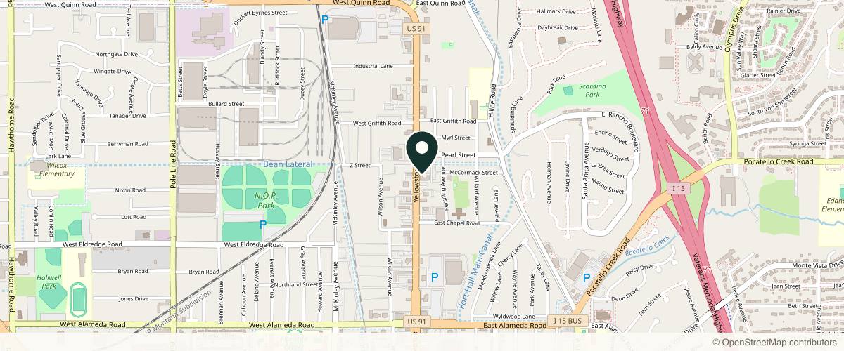Map showing the exact location of Clark Medical Cosmetics at 1246 Yellowstone Ave Ste A2, Pocatello, ID 83201, USA