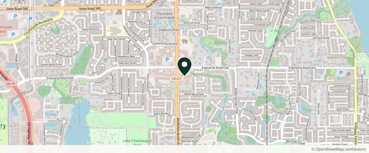 Map showing the exact location of Clear Skin Dermatology at 2454 N McMullen Booth Rd Ste 424, Clearwater, FL 33759