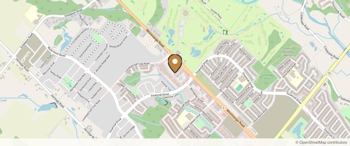 Map showing the exact location of Clear Skin Medi Spa at 8325 Financial Dr Unit 4, Brampton, ON L6Y 1M1, Canada