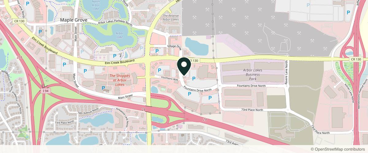 Map showing the exact location of CLEO Skin + Laser (Maple Grove) at 11626 Fountains Dr, Maple Grove, MN 55369, USA