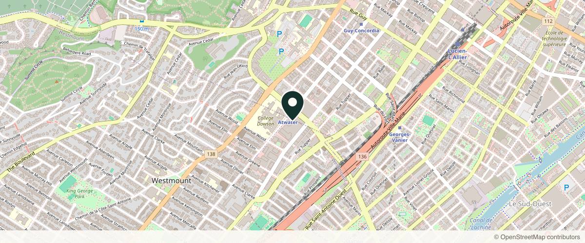 Map showing the exact location of Clinique DUÓ at 3500 Blvd. De Maisonneuve Ouest Suite 1530, Westmount, QC H3Z 3C1, Canada