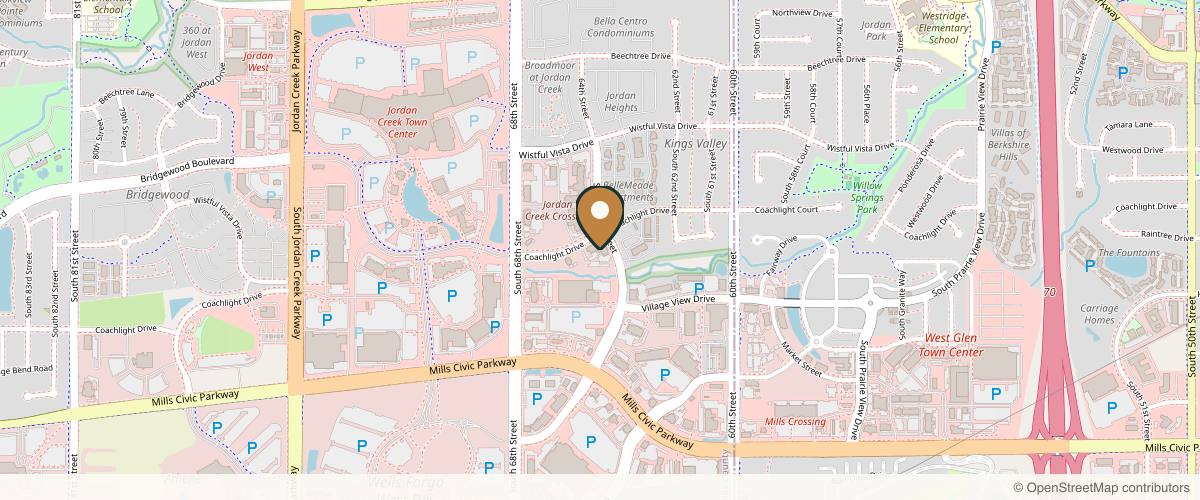 Map showing the exact location of Coachlight Clinic & Spa at 6420 Coachlight Dr #200, West Des Moines, IA 50266, USA