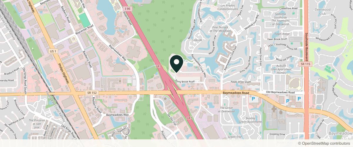 Map showing the exact location of Coastal Health & Medical Spa at 9050 Cypress Green Dr Ste 403, Jacksonville, FL 32256, USA