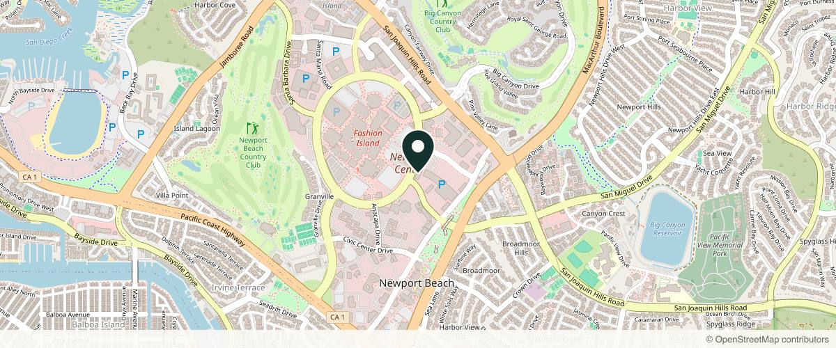 Map showing the exact location of Coastline Dermatology Laser & Medical Center at 400 Newport Center Dr #501, Newport Beach, CA 92660
