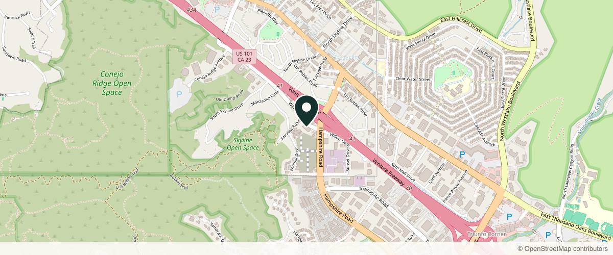 Map showing the exact location of CoCo Dermatology and Cosmetics at 3180 Willow Ln Ste 216, Westlake Village, CA 91361, USA