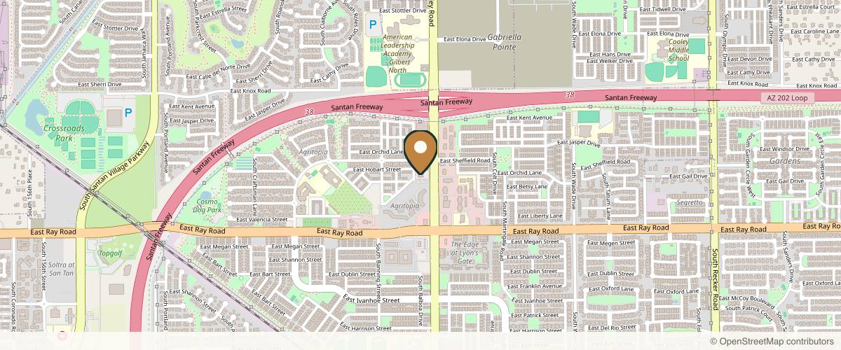 Map showing the exact location of Colair Beauty Lounge & Med Spa at 1440 S Higley Rd #108, Gilbert, AZ 85296, USA