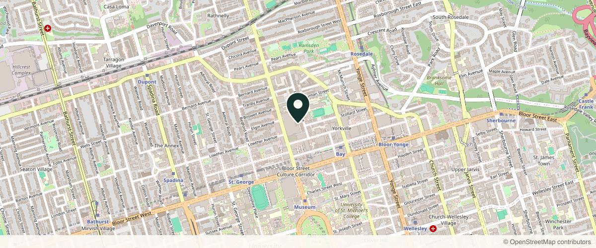 Map showing the exact location of Colibri Laser and Beauty at 30A Hazelton Ave, Toronto, ON M5R 2E2, Canada