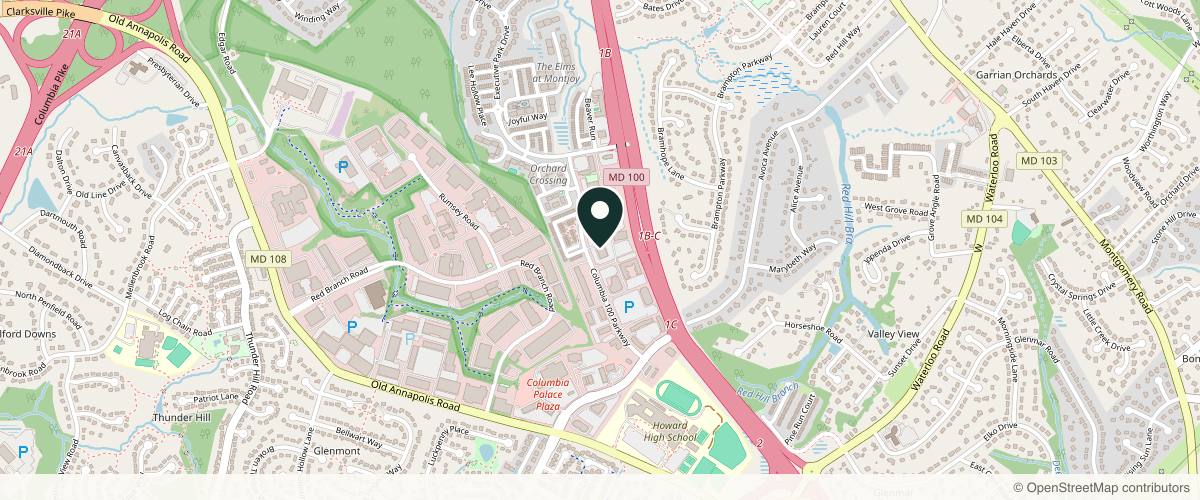 Map showing the exact location of Columbia Aesthetic Plastic Surgery at 8860 Columbia 100 Pkwy Ste 314, Columbia, MD 21045, USA