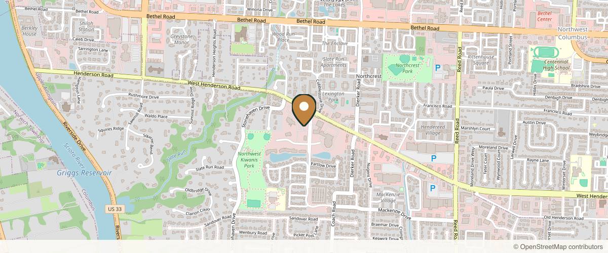 Map showing the exact location of Columbus Aesthetic & Plastic Surgery - Upper Arlington at 5005 Arlington Centre Blvd, Upper Arlington, OH 43220, USA