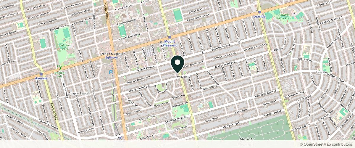Map showing the exact location of Compass Dermatology at 650 Mt Pleasant Rd #8, Toronto, ON M4S 2N5, Canada