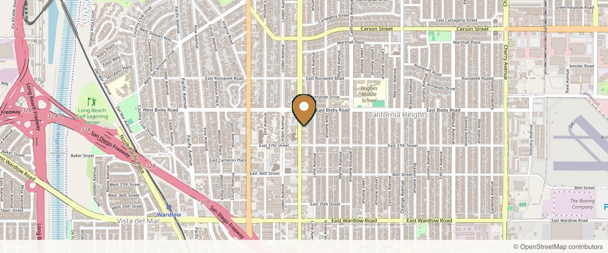 Map showing the exact location of Comprehensive Dermatology of Long Beach at 3736 Atlantic Ave Ste 101, Long Beach, CA 90807, USA