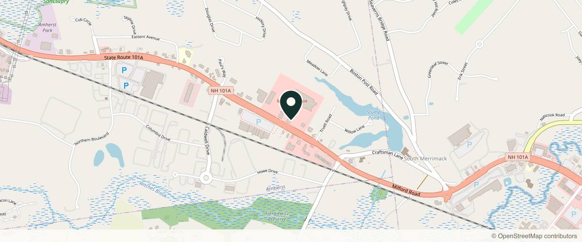Map showing the exact location of Confident Med Spa - Amherst at 124 NH-101A Ste 36, Amherst, NH 03031, USA