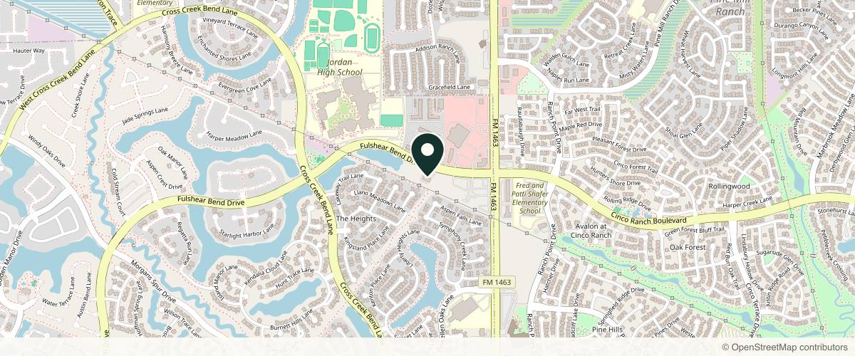Map showing the exact location of Connie Wang, MD, FAAD at 27131 Fulshear Bend Dr, Fulshear, TX 77441