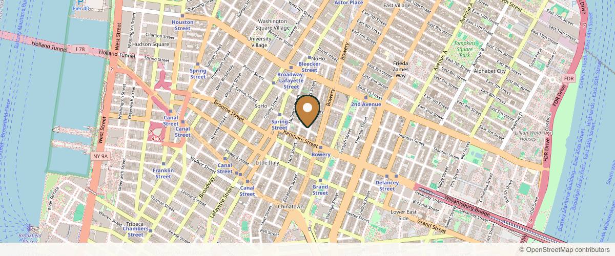 Map showing the exact location of CONTŌR at 21 Spring St, New York, NY 10012, USA