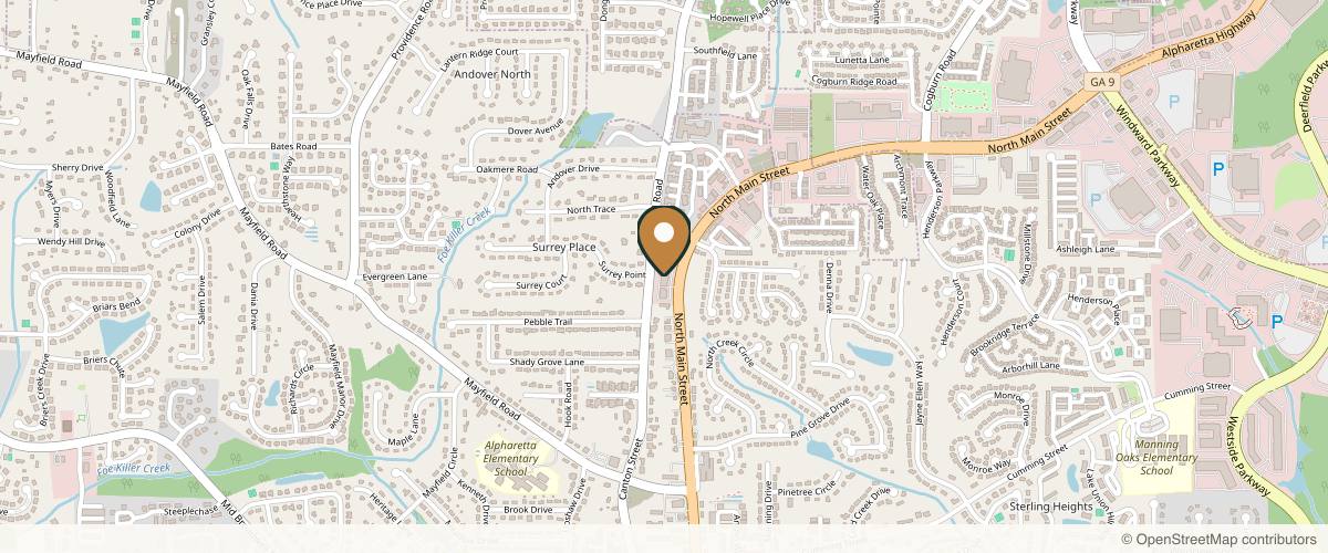 Map showing the exact location of Contoura Medspa at 488 N Main St Ste 107, Alpharetta, GA 30009, USA