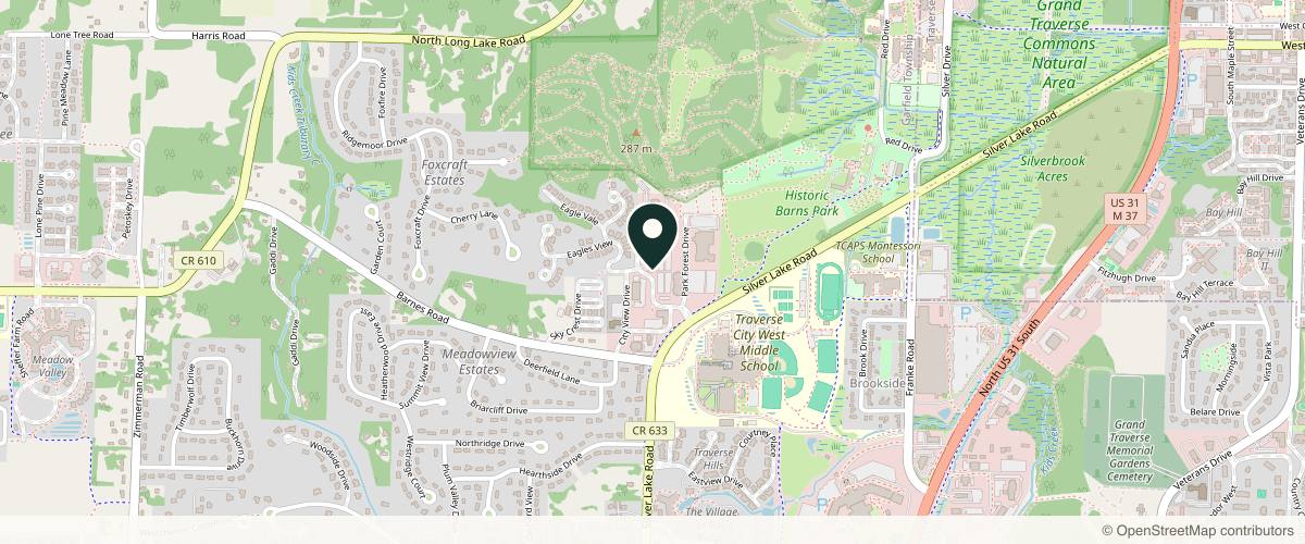 Map showing the exact location of Copper Aesthetics & Plastic Surgery at 4110 Copper Ridge Dr Ste 242, Bldg D, Traverse City, MI 49684, USA