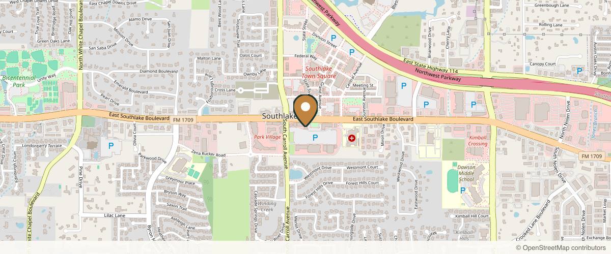 Map showing the exact location of Corinthian Wellness Spa at 1251 E Southlake Blvd Ste 345, Southlake, TX 76092, USA
