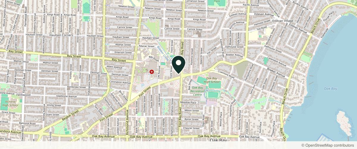 Map showing the exact location of Cosmedica at 1990 Fort St #207, Victoria, BC V8R 6V4, Canada