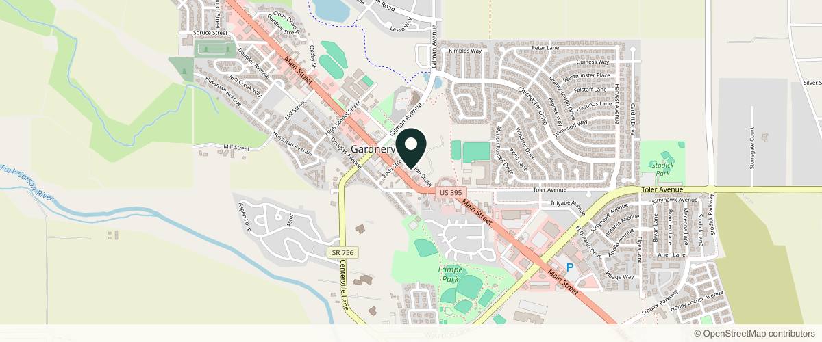 Map showing the exact location of Cosmetic Medicine Center at 1422 Mission St, Gardnerville, NV 89410, USA