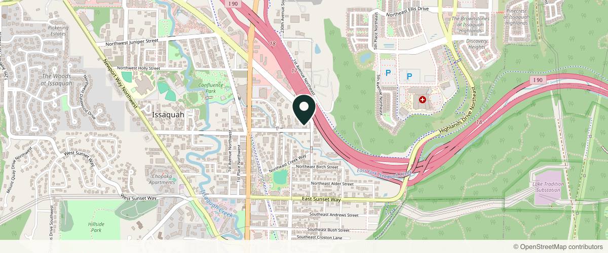 Map showing the exact location of Cosmetic Surgery & Dermatology of Issaquah, Inc: Dr. Victor R. Michalak, MD at 295 NE Gilman Blvd #101, Issaquah, WA 98027, USA