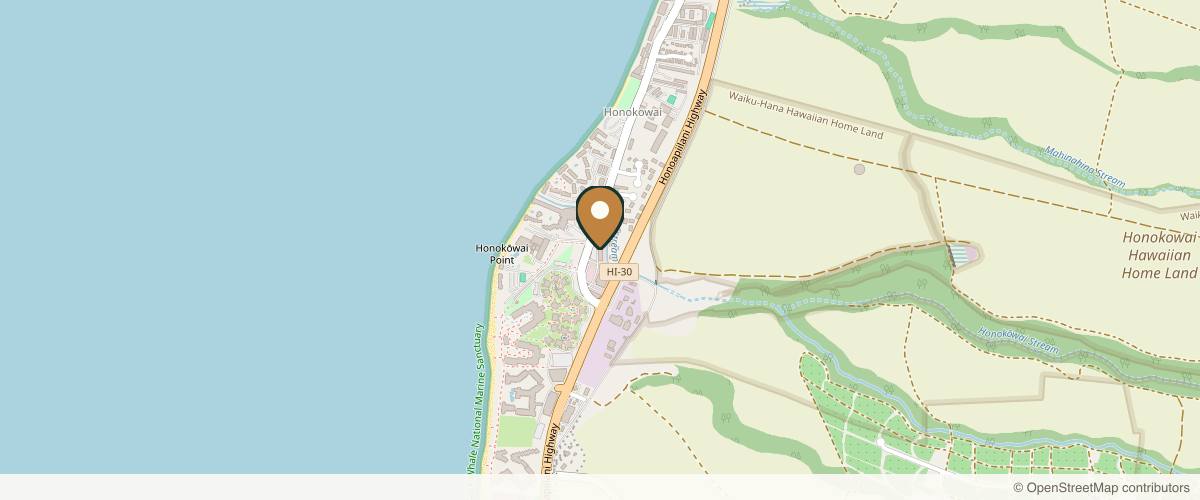 Map showing the exact location of Cosmo Day Spa at 3350 Lower Honoapiilani Rd #210, Lahaina, HI 96761, USA
