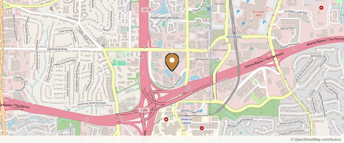 Map showing the exact location of CULT Aesthetics at 1 Concourse Pkwy Ste 620, Atlanta, GA 30328, USA