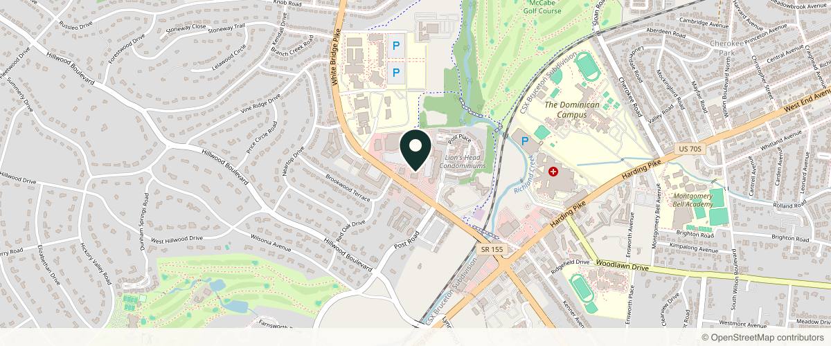 Map showing the exact location of Curate MedAesthetics Nashville at 96 White Bridge Pike #102, Nashville, TN 37205, USA