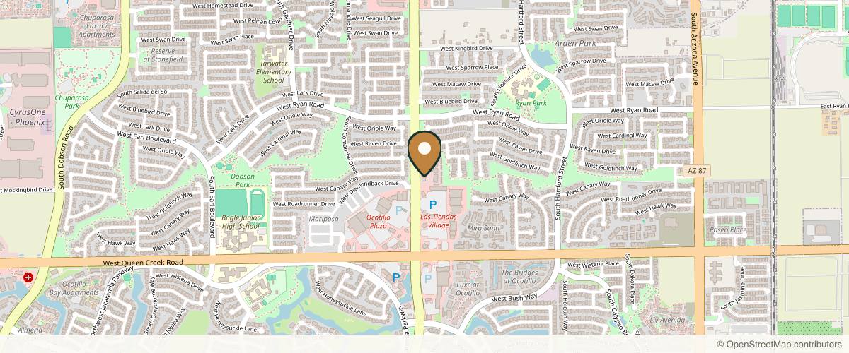 Map showing the exact location of CurateMD Skin Bar and Wellness Clinic at 2745 S Alma School Rd Ste 3, Chandler, AZ 85286, USA