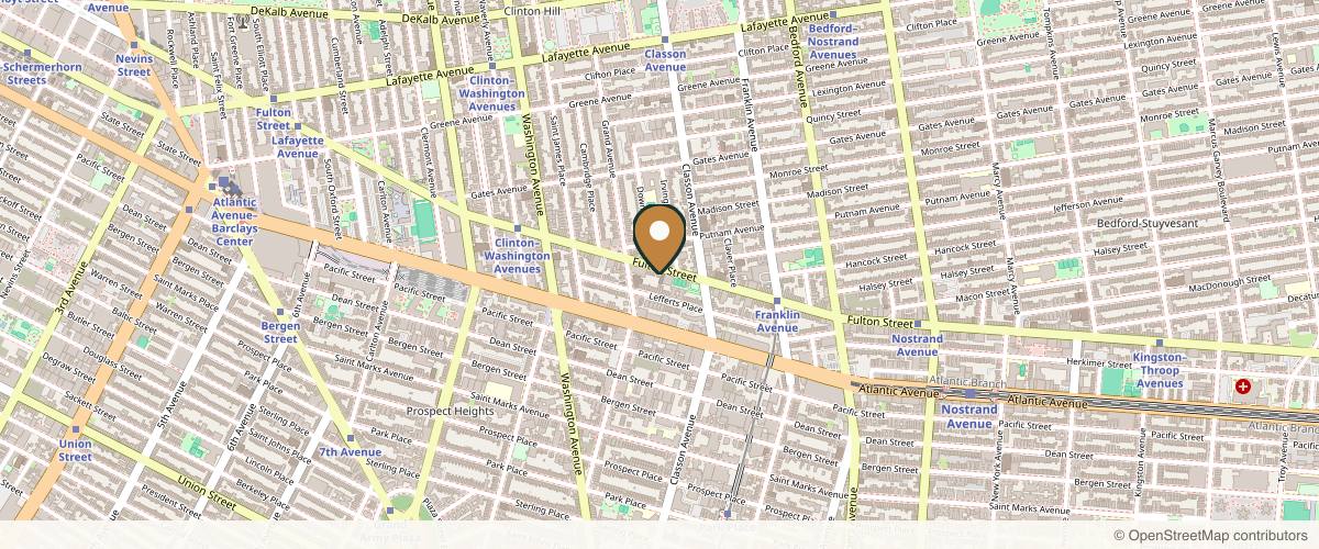 Map showing the exact location of Cynergy Spa at 1014 Fulton St, Brooklyn, NY 11238, USA