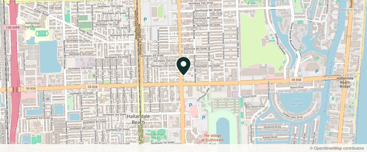Map showing the exact location of Cynthia Golomb MD, Dermatology Boutique at 100 N Federal Hwy Suite 202, Hallandale Beach, FL 33009