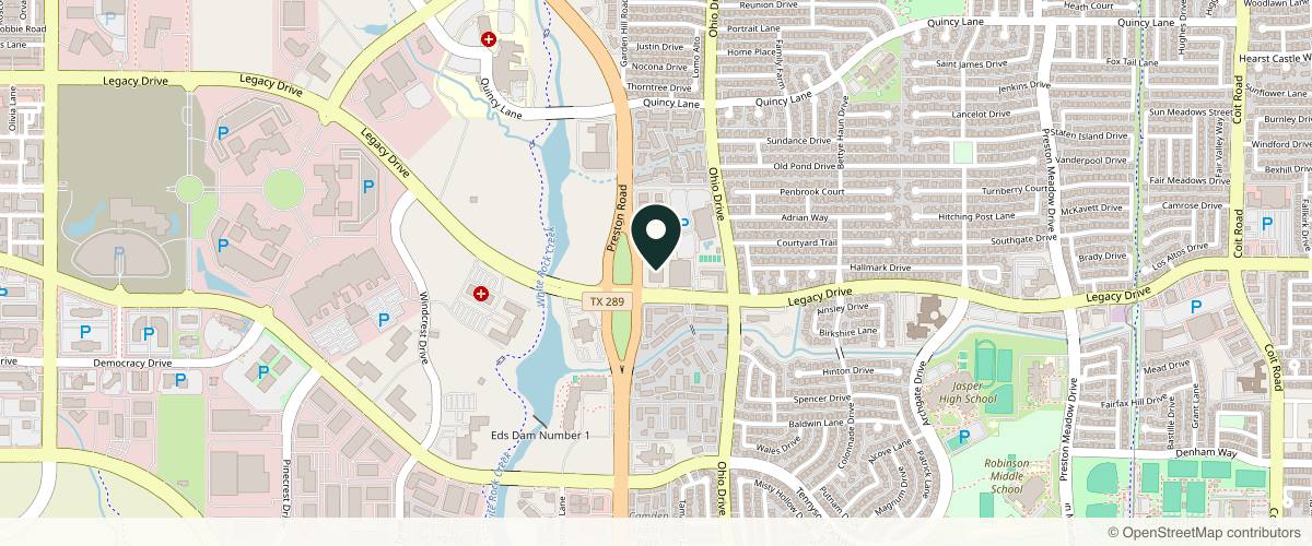 Map showing the exact location of Dallas Associated Dermatologists at 7000 Preston Rd Ste 500, Plano, TX 75024