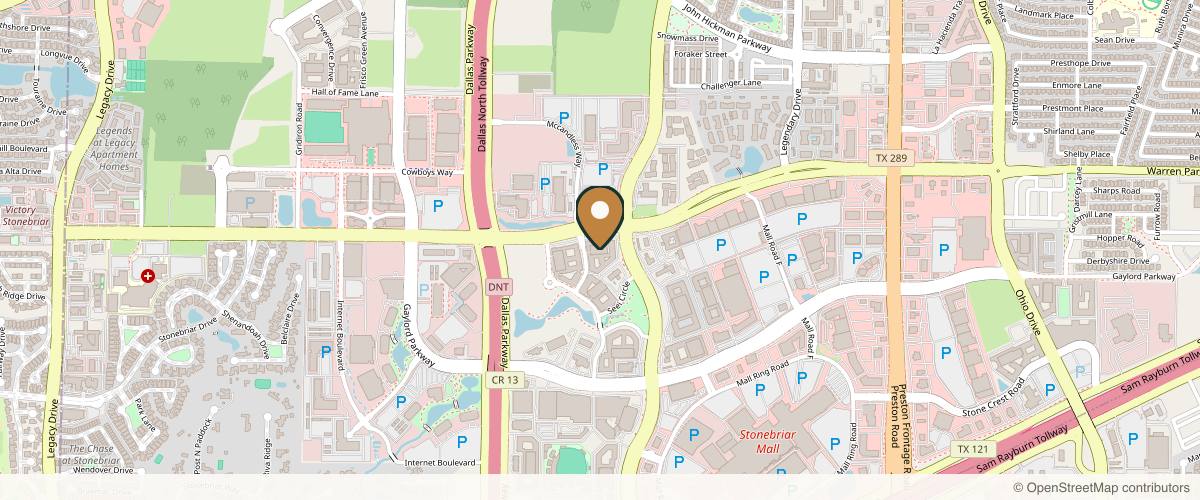 Map showing the exact location of Dallas Medicine & Aesthetics at 7777 Warren Pkwy #138, Frisco, TX 75034, USA