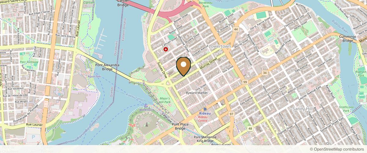Map showing the exact location of Danesthetics Medical Design at 55 Murray St #101, Ottawa, ON K1N 5M3, Canada