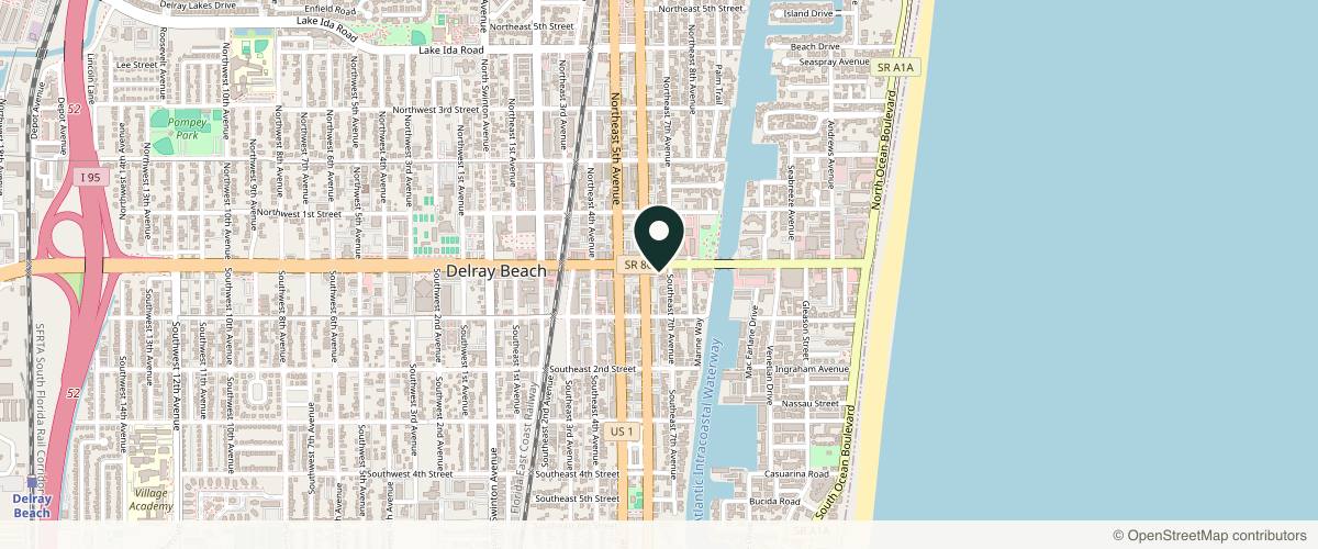 Map showing the exact location of Dash Medical Spa and Laser Center at 638 E Atlantic Ave, Delray Beach, FL 33483, USA