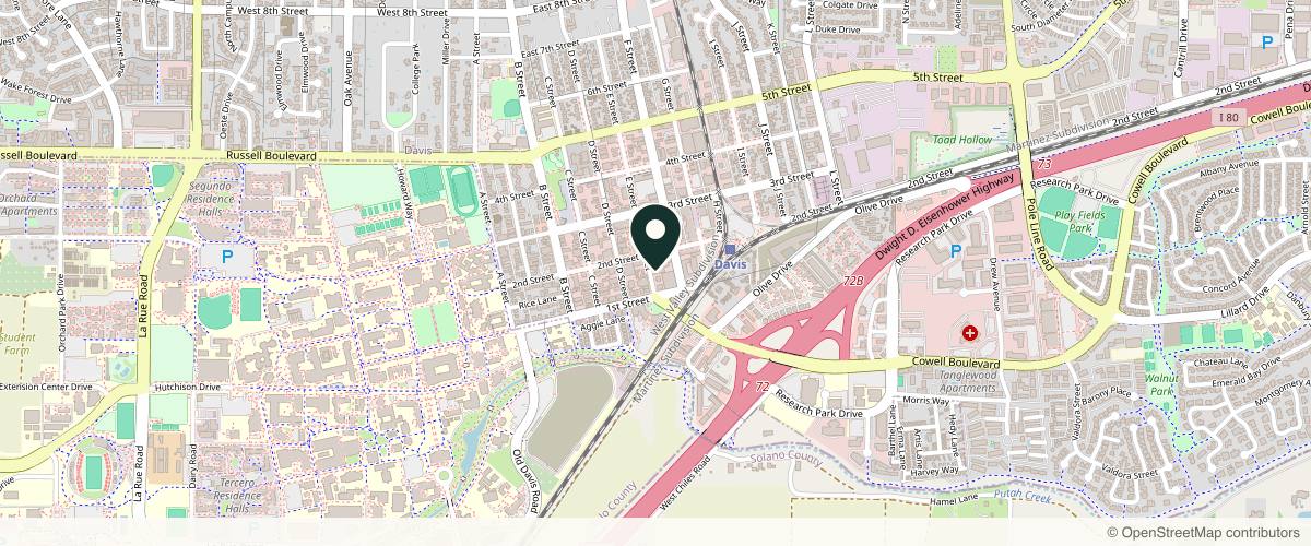 Map showing the exact location of Davis Dermatology: Dr. Earlyn Noll at 132 E St #220, Davis, CA 95616