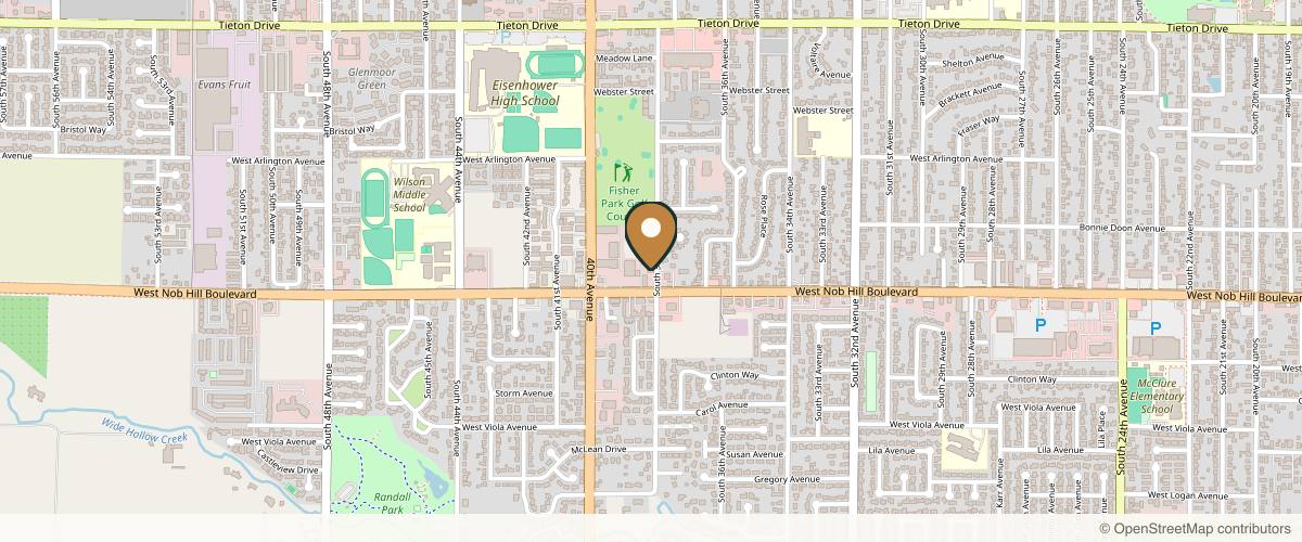 Map showing the exact location of Day Spa Academy at 3801 W Nob Hill Blvd, Yakima, WA 98902, USA