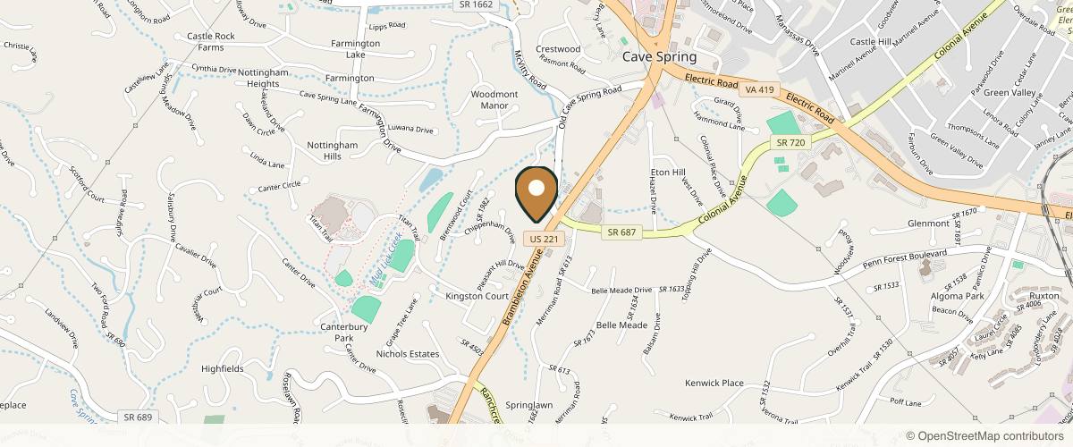Map showing the exact location of D'Cate Aesthetics & Medicine Erin Alouf, BA, MSN, FNP-BC, CPCP at 4519 Brambleton Ave, Roanoke, VA 24018, USA