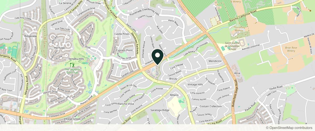Map showing the exact location of De Luz Medical Aesthetics at 31963 Rancho California Rd #200, Temecula, CA 92591, USA