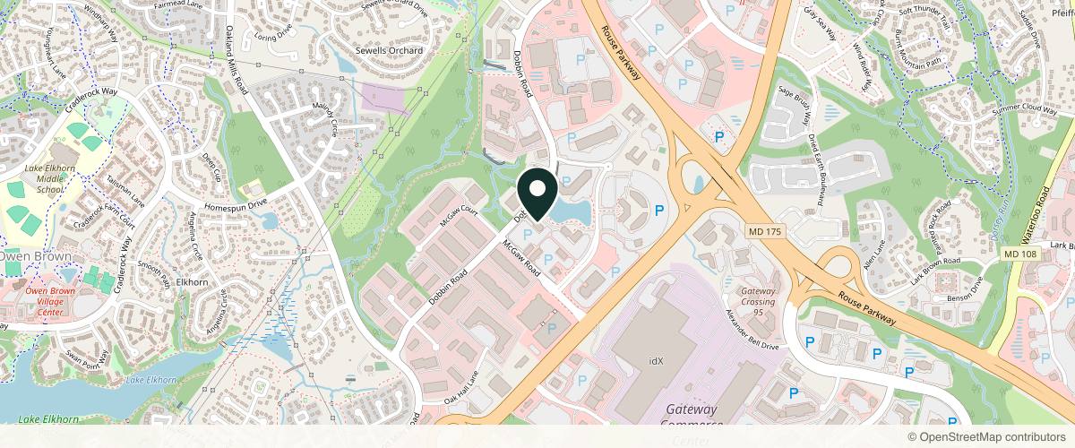 Map showing the exact location of Dean P. Kane, MD and Lauri P. Kane,ScD at 8890 McGaw Rd Ste 150, Columbia, MD 21045, USA