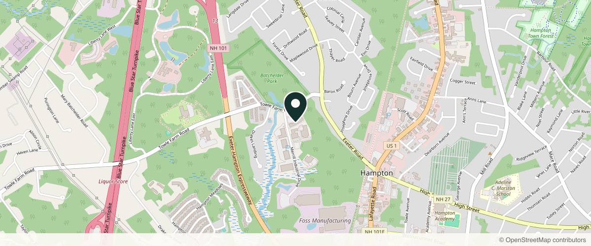 Map showing the exact location of Delle Chiaie Cosmetic Medicine at 1 Merrill Industrial Dr Bldg E, Suite 26, Hampton, NH 03842, USA