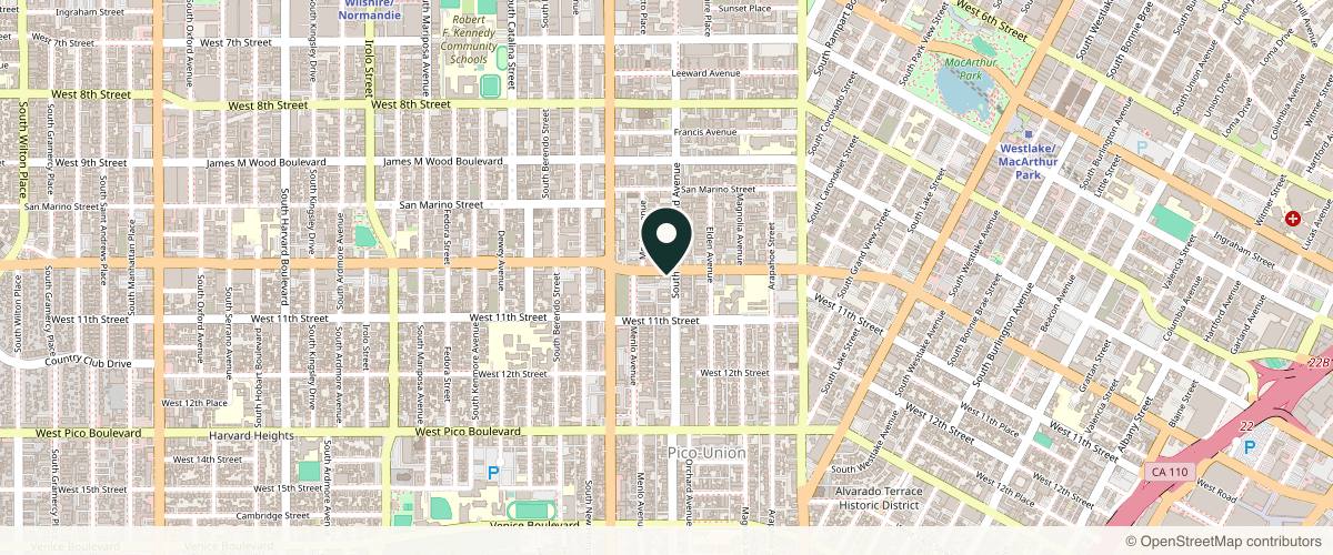 Map showing the exact location of Deluxe Cosmetic Center at 2630 W Olympic Blvd, Los Angeles, CA 90006, USA
