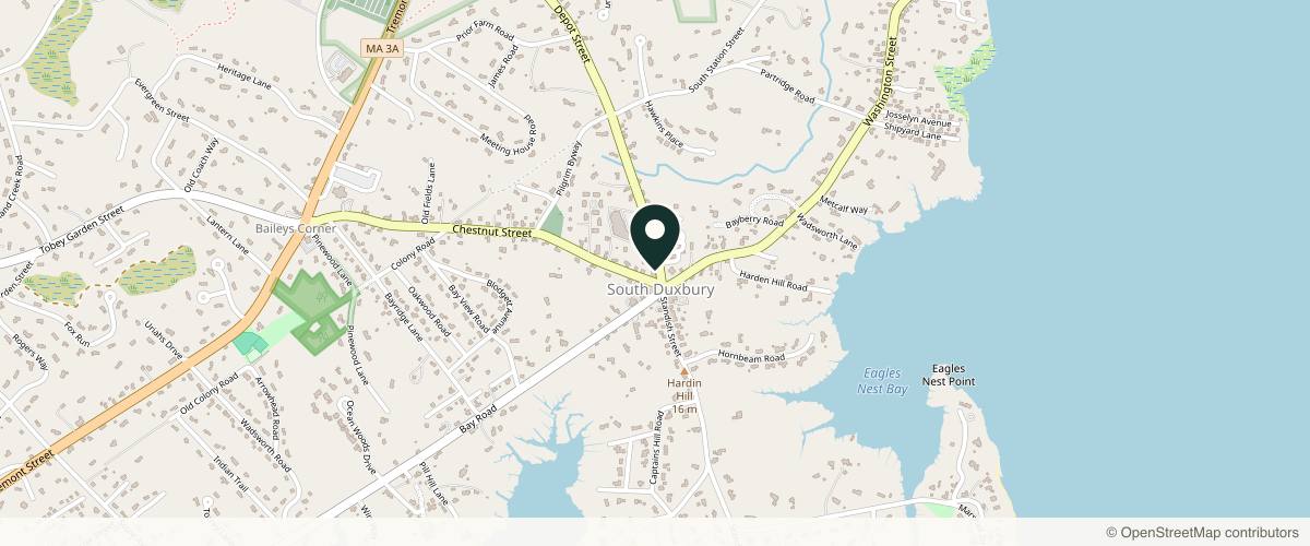 Map showing the exact location of DeluxeBar Medical Aesthetics Duxbury at 5 Chestnut St, Duxbury, MA 02332, USA