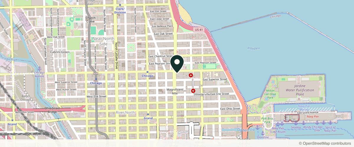 Map showing the exact location of Derm Institute of Chicago at 737 N Michigan Ave #720, Chicago, IL 60611
