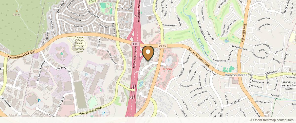 Map showing the exact location of Dermacare Medical Aesthetics, Rancho Bernardo at 11770 Bernardo Plaza Ct #101, San Diego, CA 92128, USA