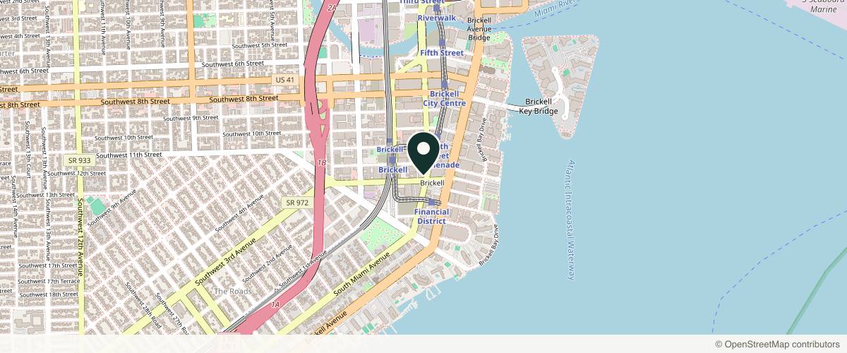 Map showing the exact location of DermacareMD - Brickell at Located in the Vue Highrise, 1250 S Miami Ave Ste 100, Miami, FL 33130, USA